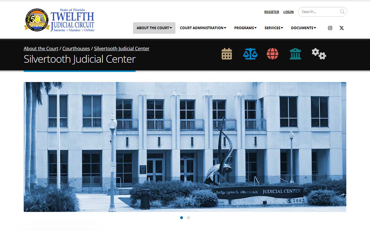 Silvertooth Judicial Center for Sarasota County court records and hearings
