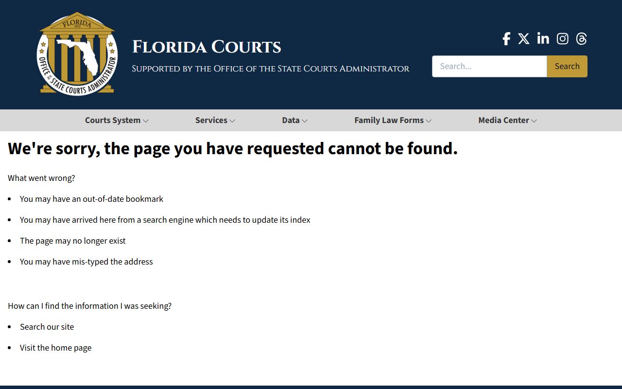 Florida court structure for Sarasota County court records and appeals